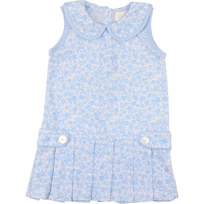 Blue Floral Lycra Tennis Dress1