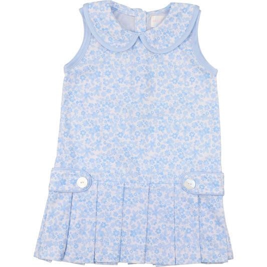 Blue Floral Lycra Tennis Dress1