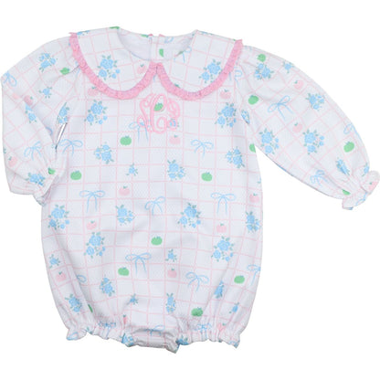 Girl bubble with floral pattern on a white background