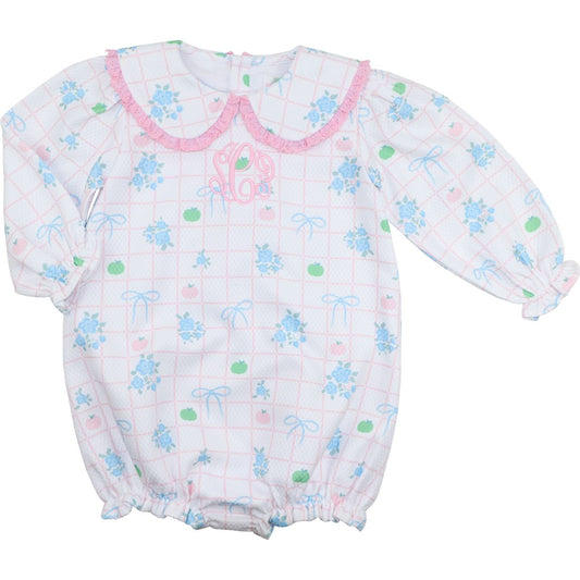 Girl bubble with floral pattern on a white background
