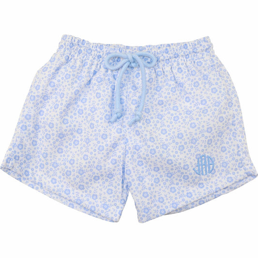 Blue Floral Swim Trunks1