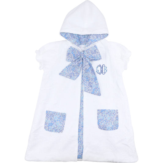 Blue Floral Terry Coverup