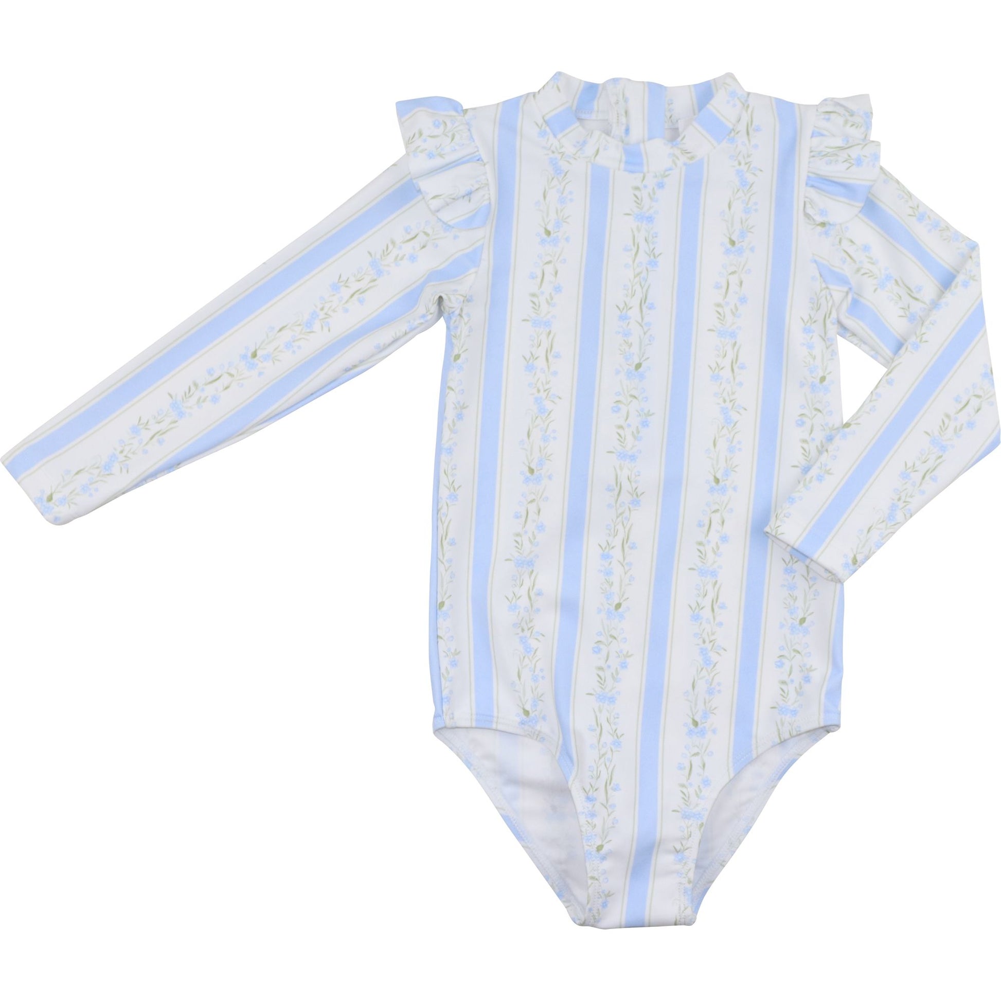 Blue Floral Vines Swimsuit