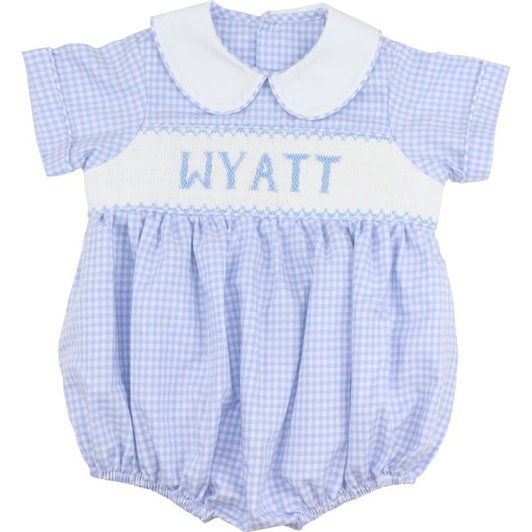 Cerulean Blue Gingham Tabs Bubble