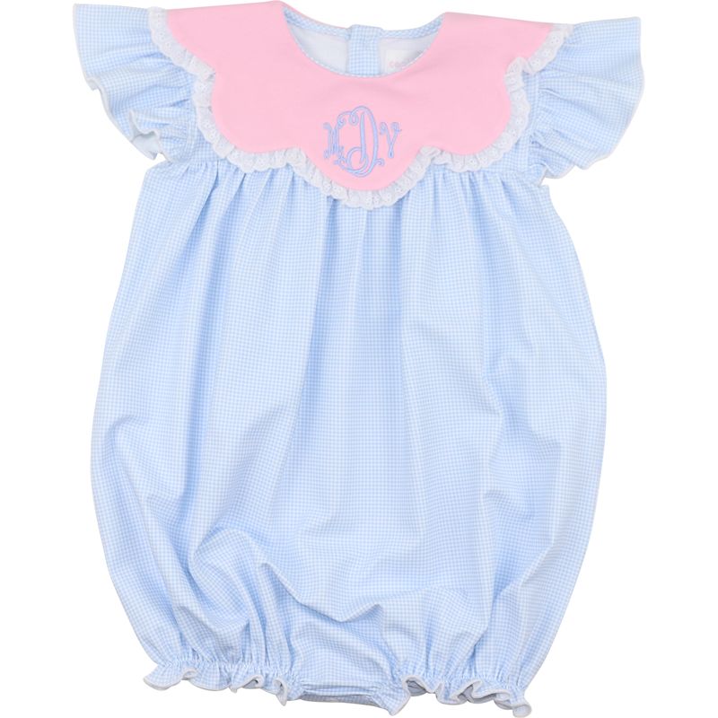 Blue Gingham Knit Bubble