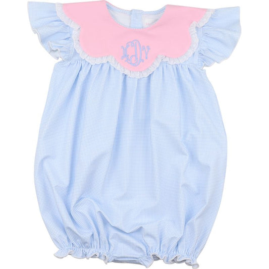 Blue Gingham Knit Bubble