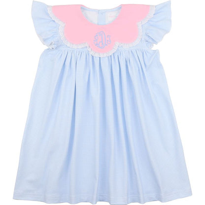 Blue Gingham Knit Dress