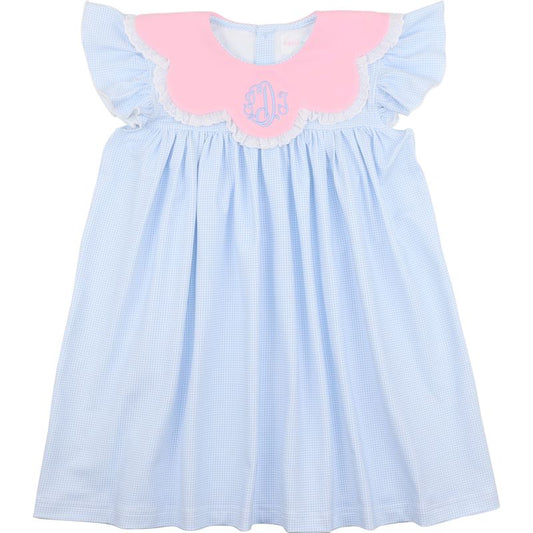 Blue Gingham Knit Dress