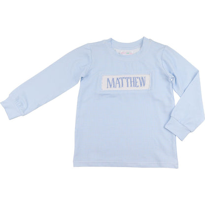 Blue Gingham Performance Knit Custom Smocked Shirt