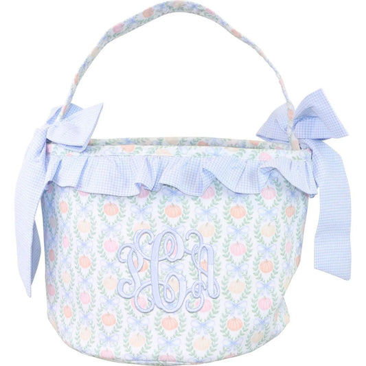 Blue Gingham Pumpkin Bucket