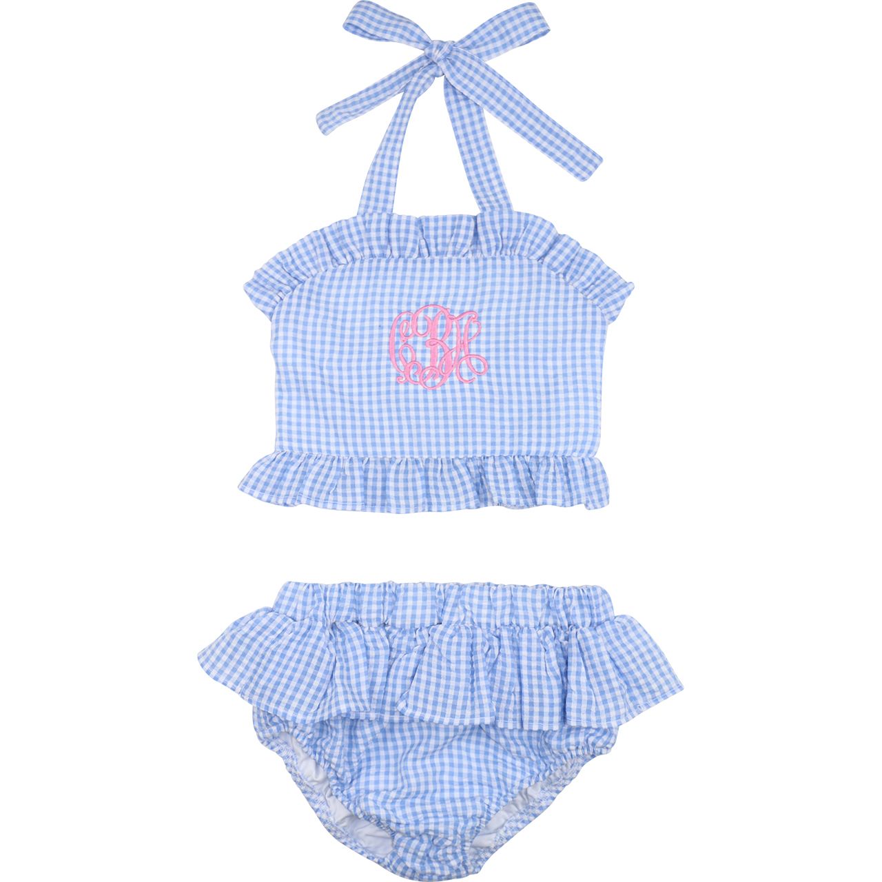 Blue Gingham Seersucker Bikini