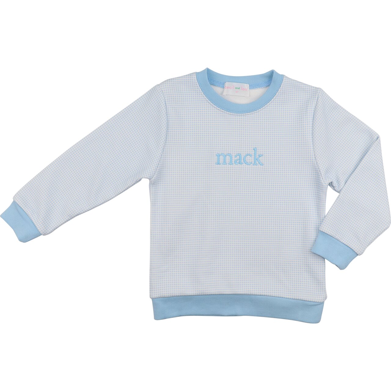 Blue Gingham Sweatshirt