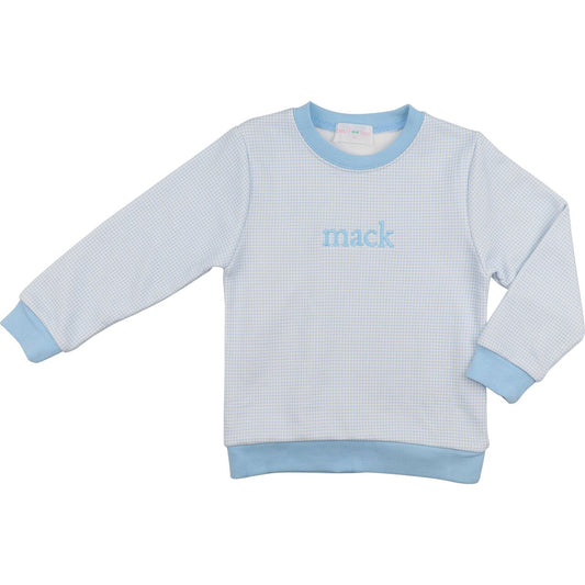 Blue Gingham Sweatshirt