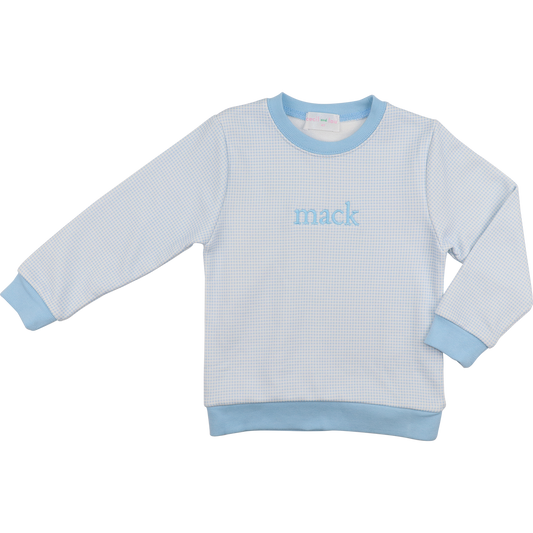 Blue Gingham Sweatshirt