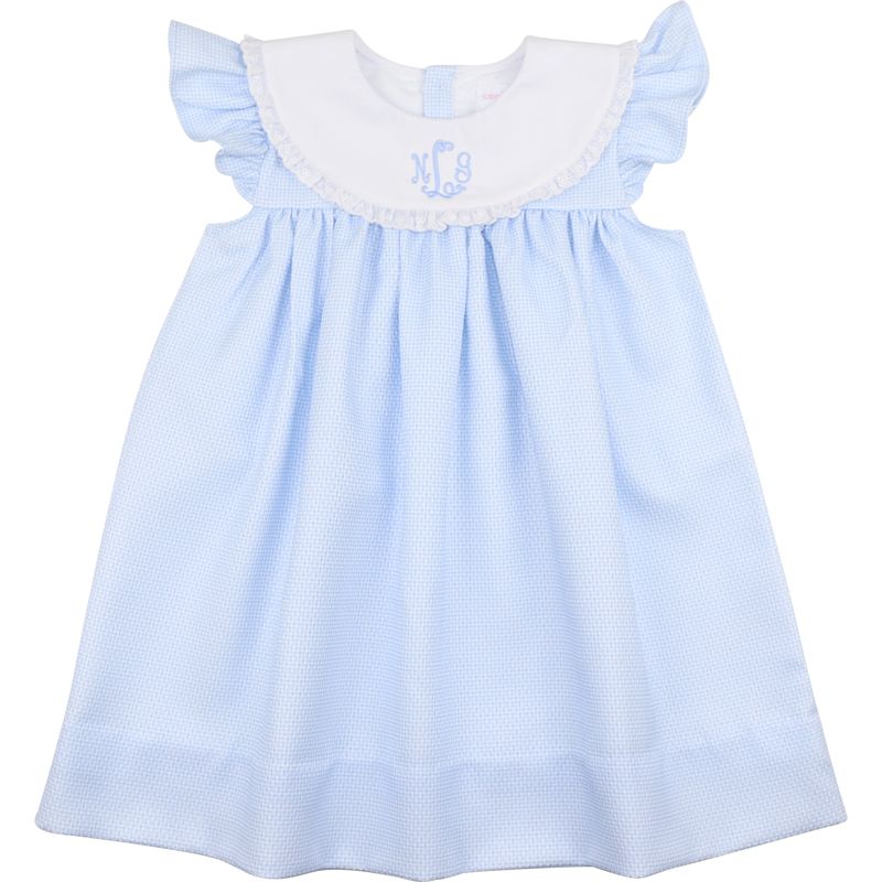 Blue Honeycomb Eyelet Dress