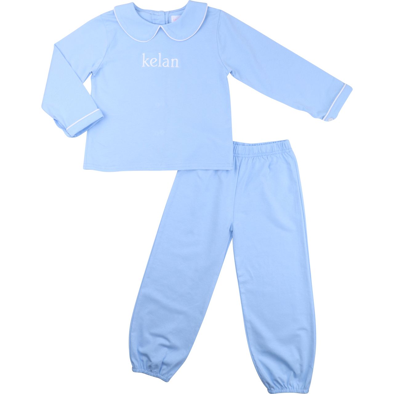 Blue Knit Ankle Pant Set