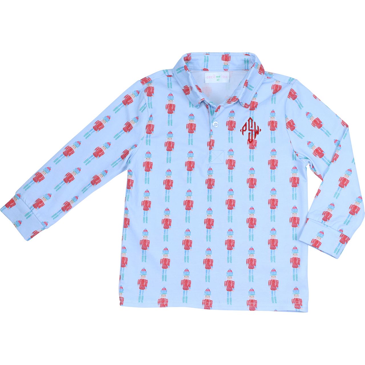 Blue Knit Nutcracker Polo Shirt