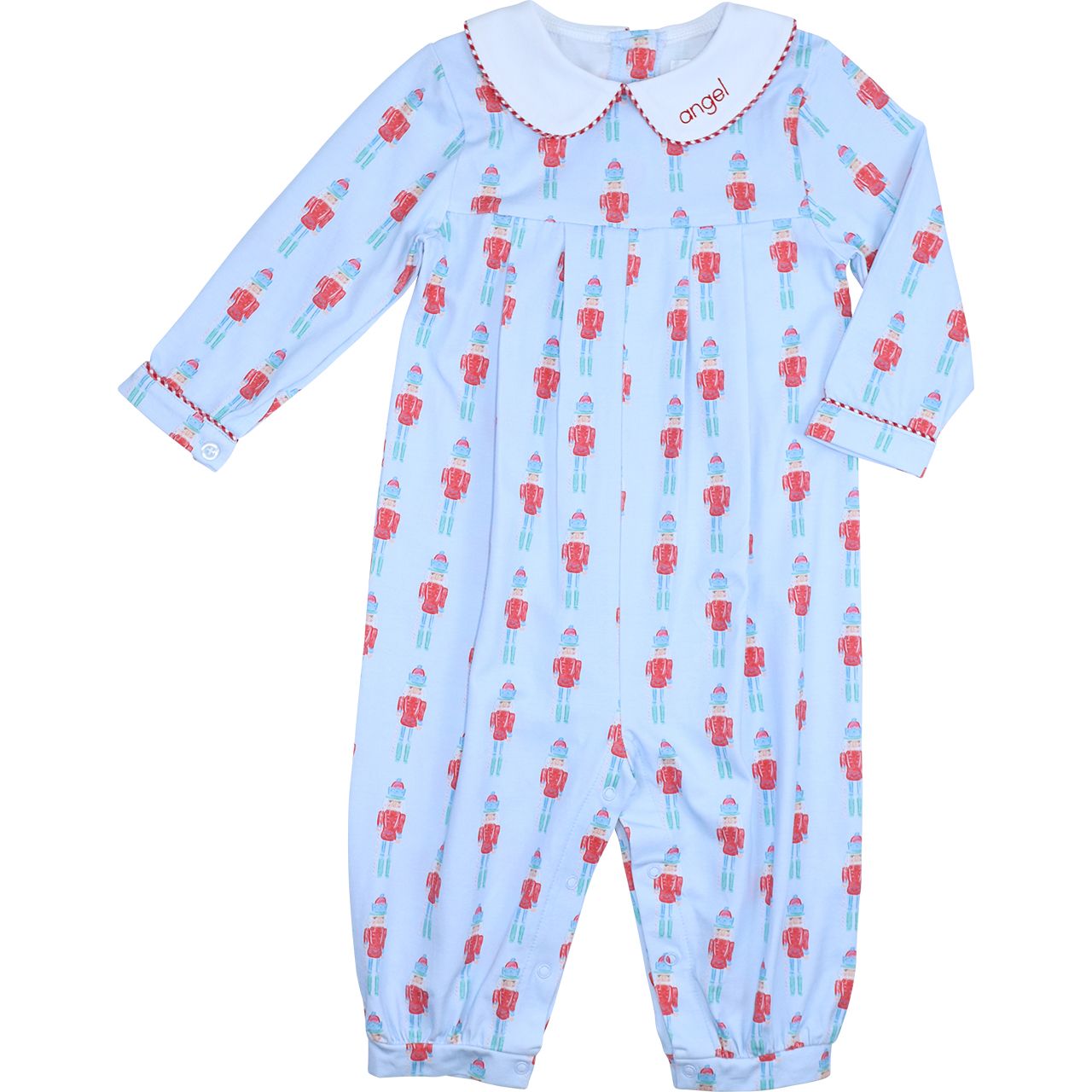 Blue Knit Nutcracker Romper