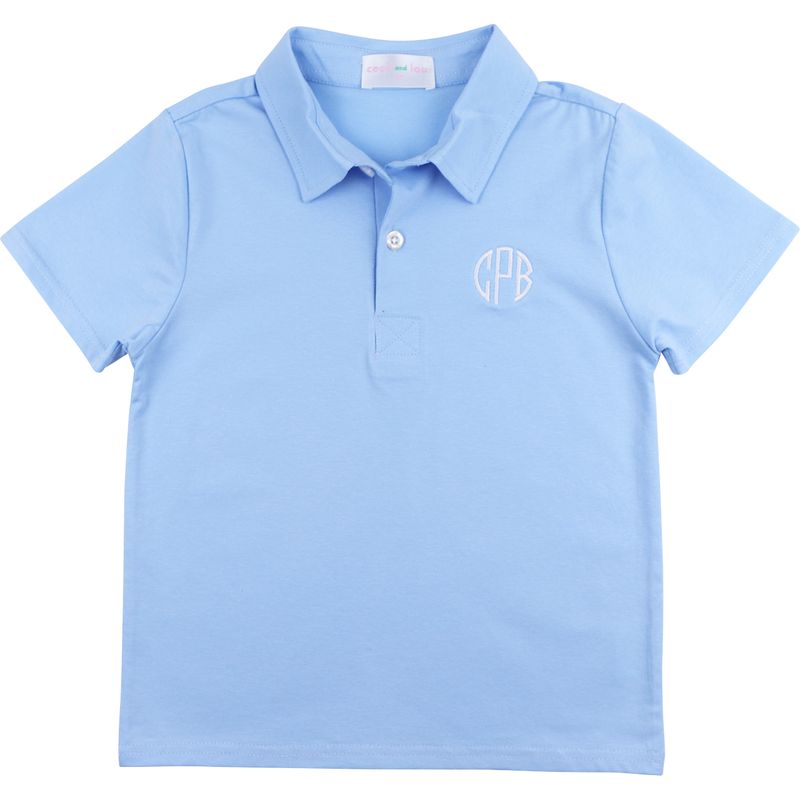 Blue Knit Polo Shirt