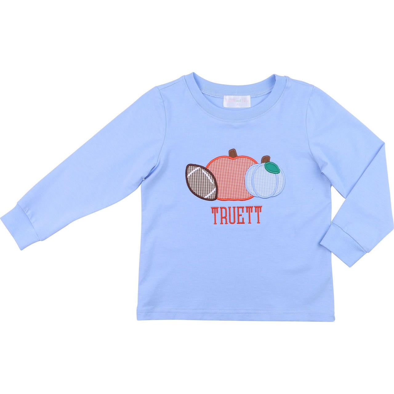 Blue Knit Pumpkin And Football Shirt