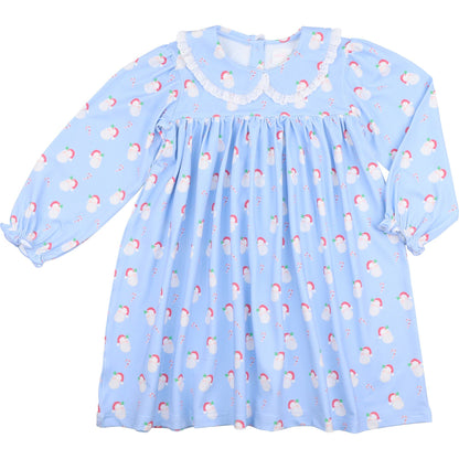 Blue Knit Santa Dress