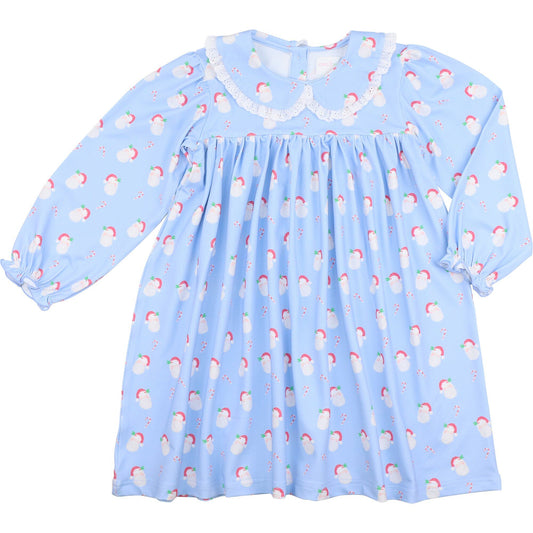 Blue Knit Santa Dress