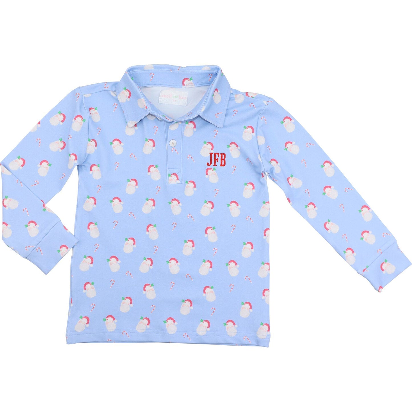 Blue Knit Santa Polo Shirt