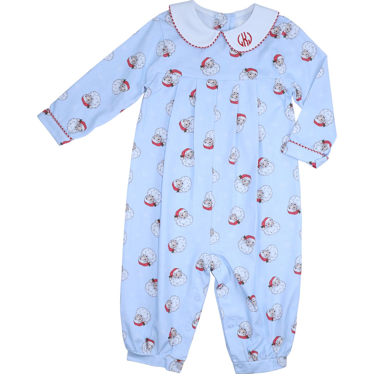 Blue Knit Santa Romper