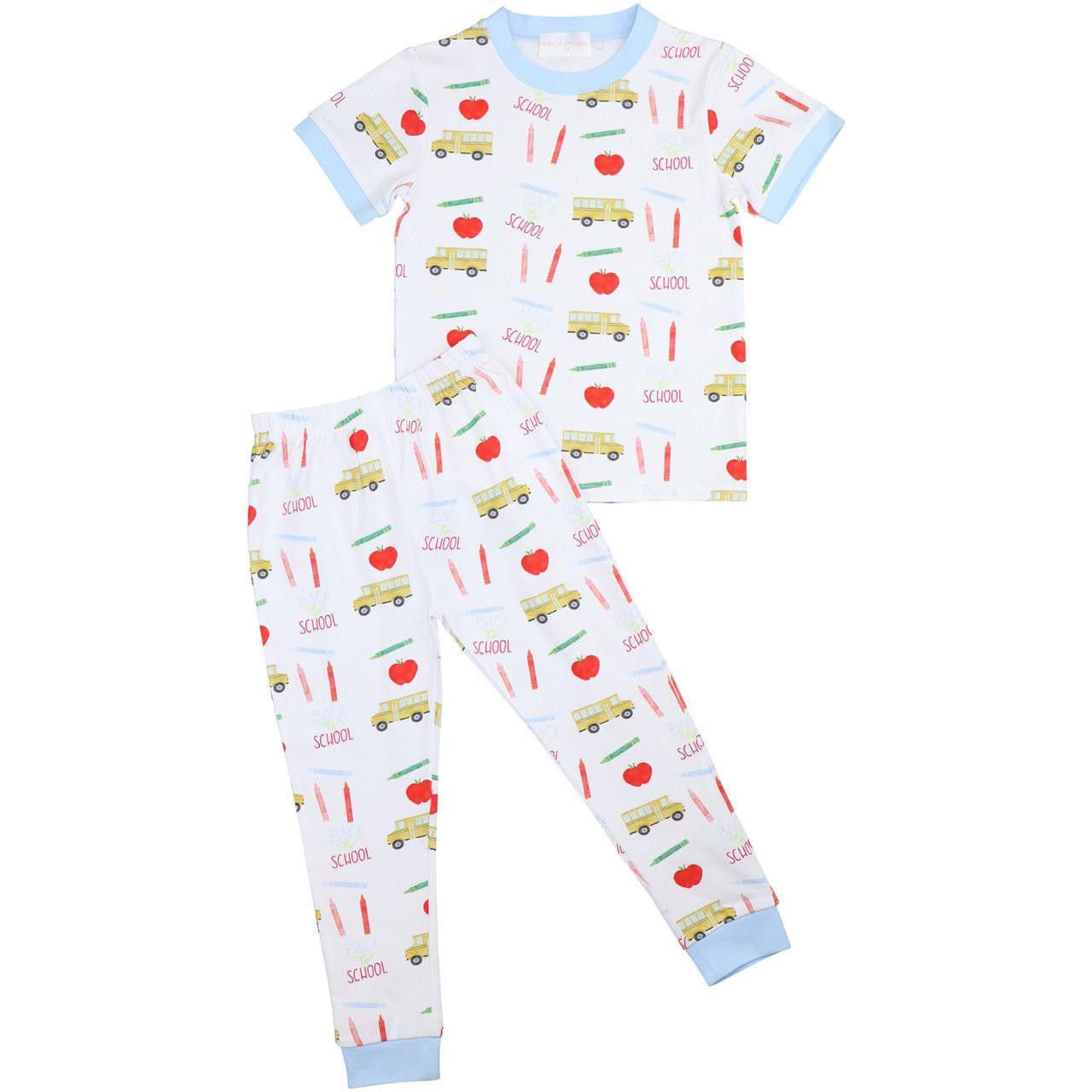 Blue Knit School Bus Pajamas