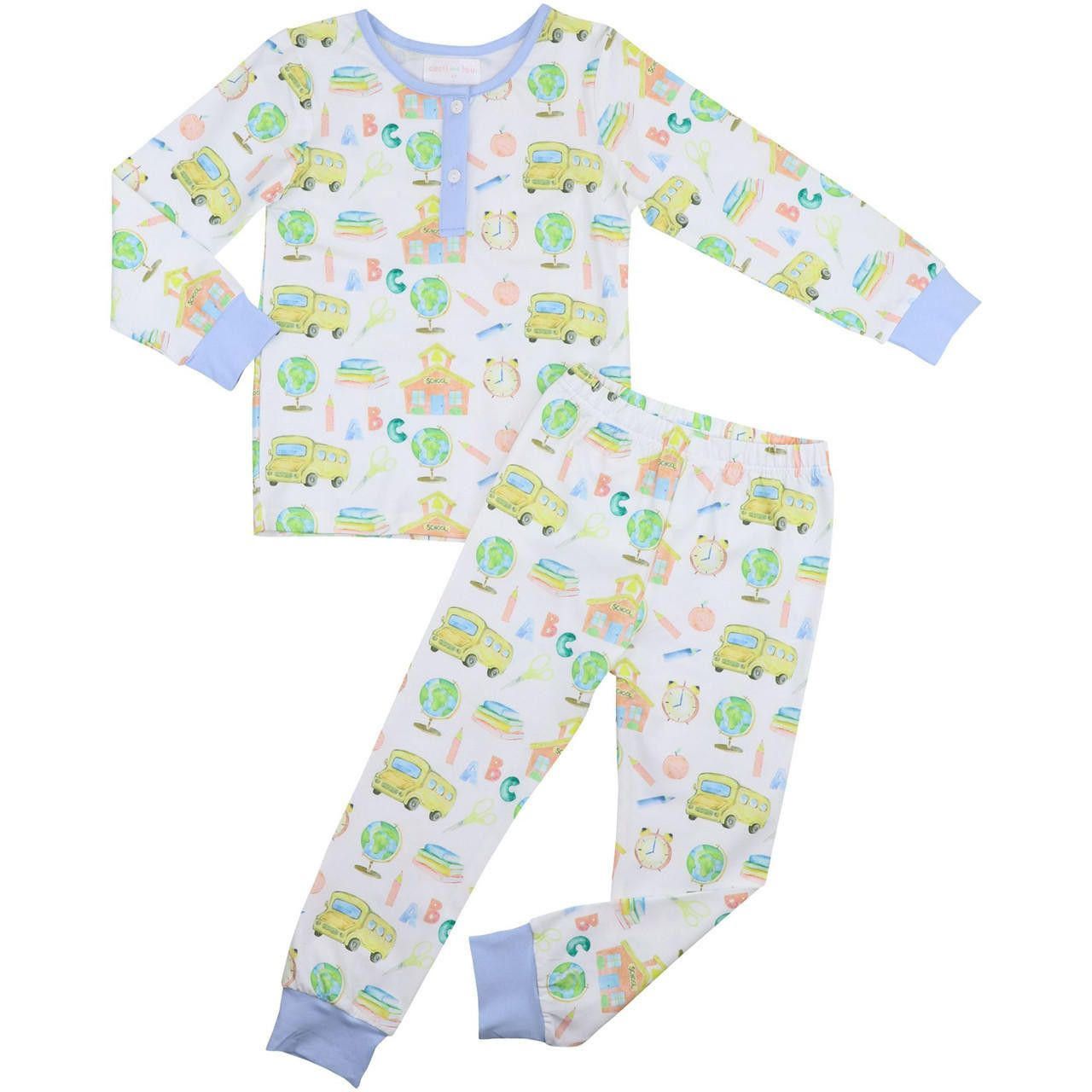Blue Knit School Days Pajamas