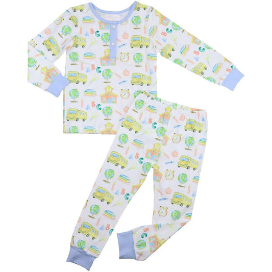 Blue Knit School Days Pajamas