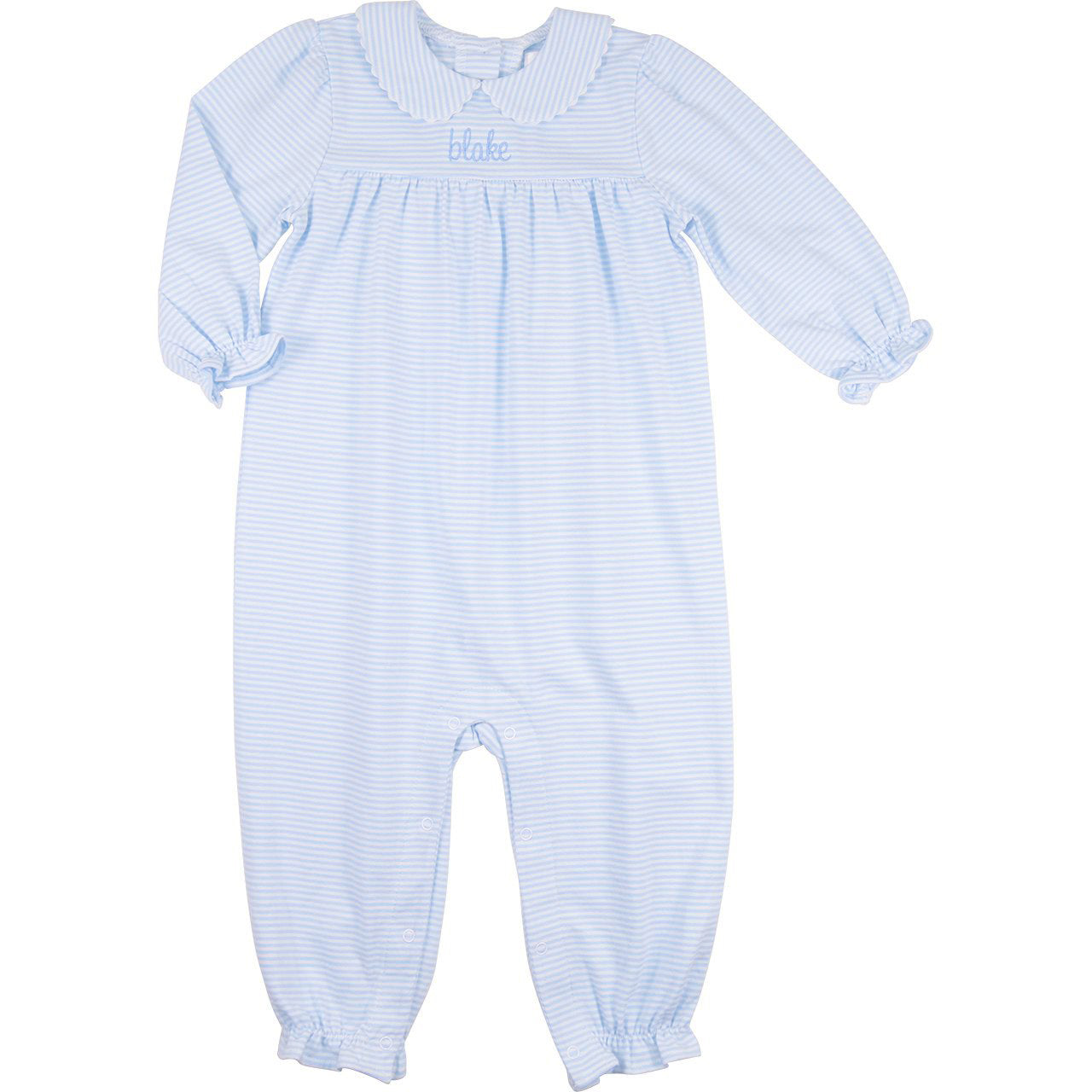 Blue Knit Stripe Long Bubble2