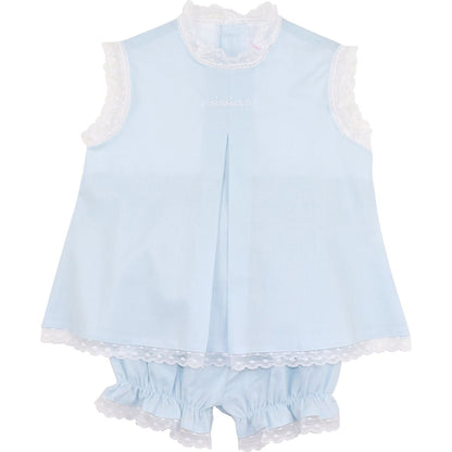 Blue Lace Heirloom Diaper Set
