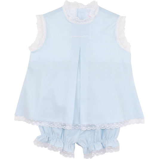 Blue Lace Heirloom Diaper Set