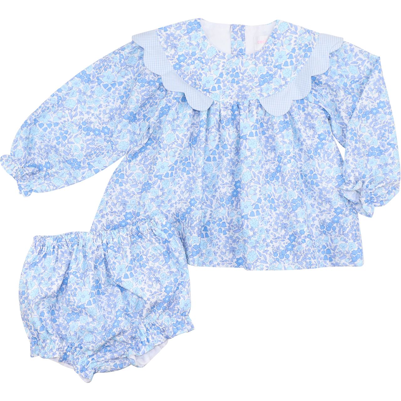 Blue Liberty Floral Diaper Set Back 