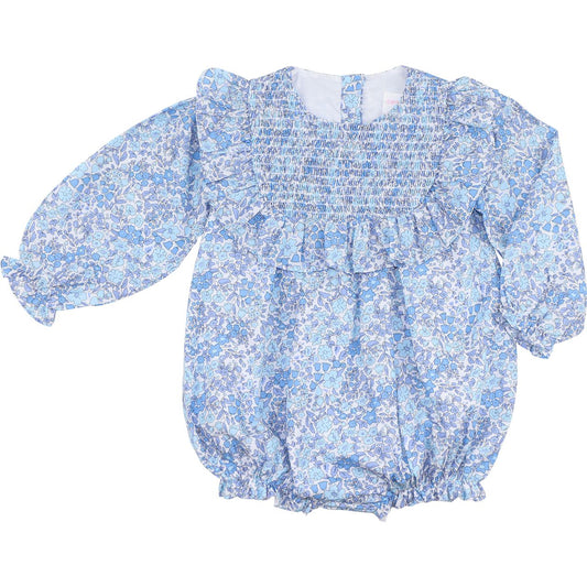Blue Liberty Smocked Bubble