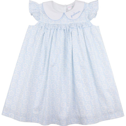 Blue Mini Floral Knit Dress