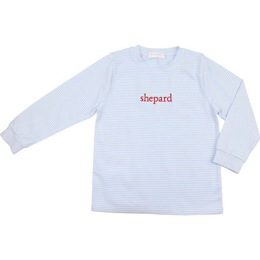 Blue Mini Stripe Knit Shirt