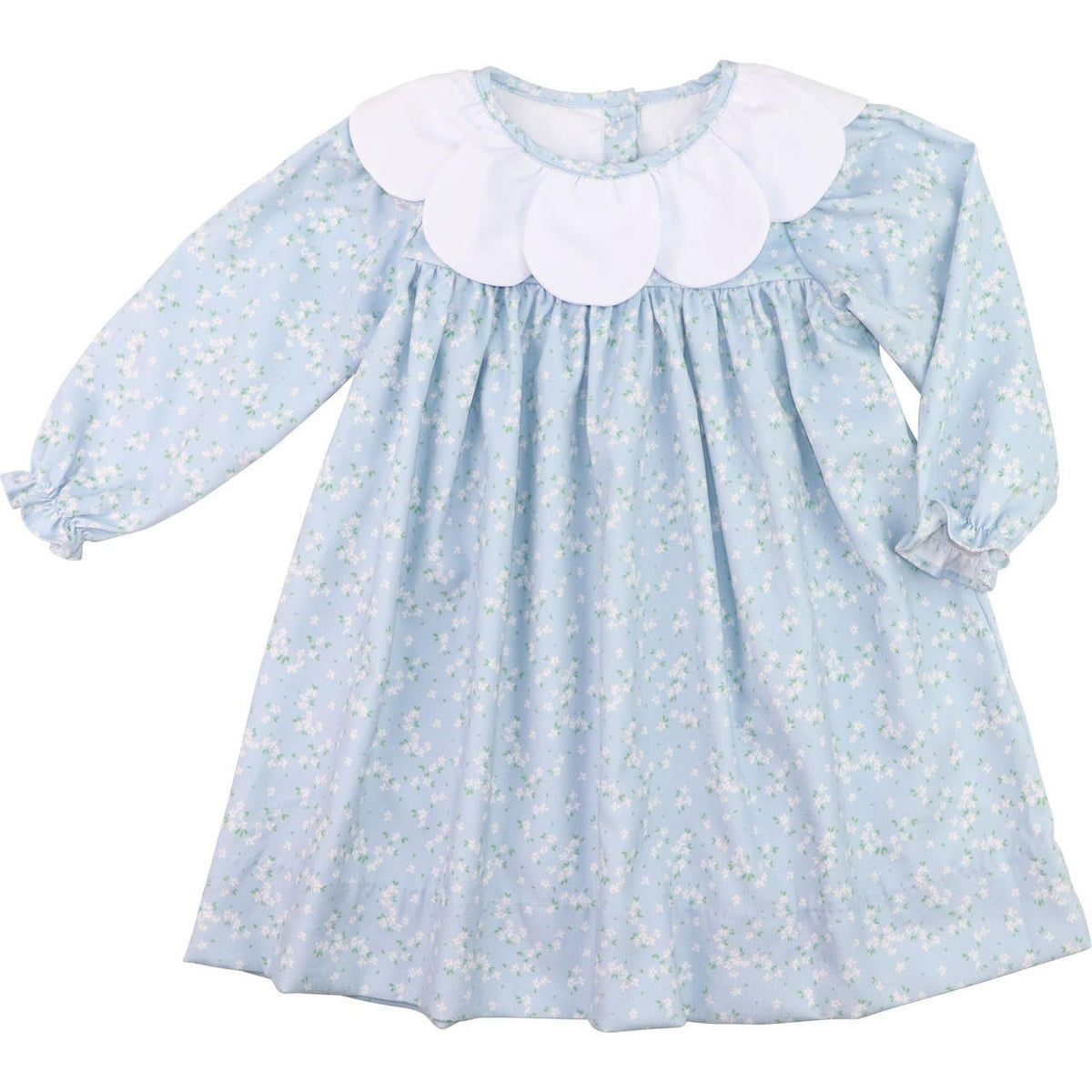 Blue Petite Floral Corduroy Dress