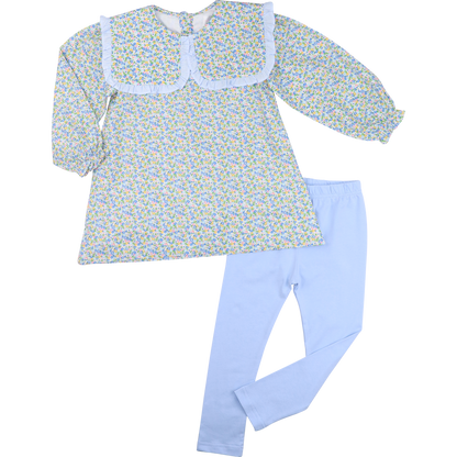 Blue Petite Floral Legging Set