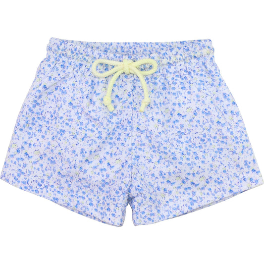Blue Petite Floral Swim Trunks