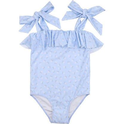 Blue Petite Floral Swimsuit