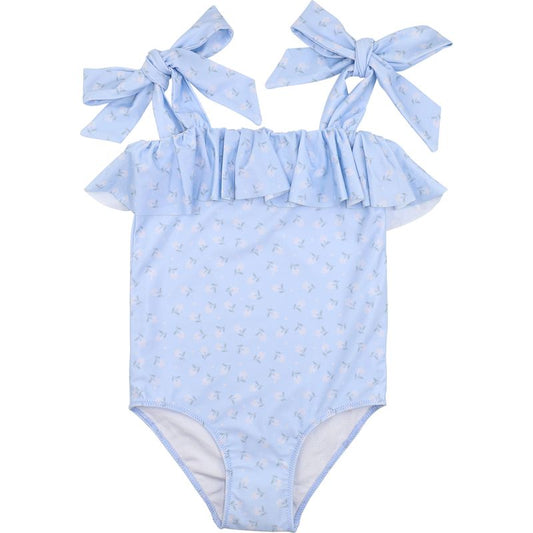 Blue Petite Floral Swimsuit