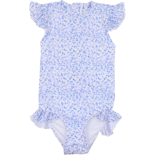 Blue Petite Floral Swimsuit