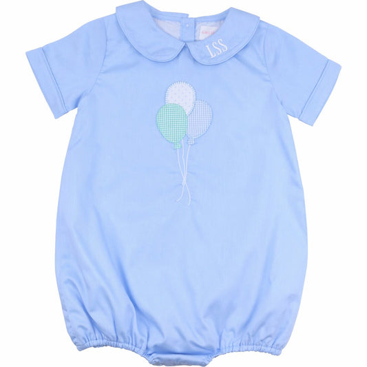 Blue Pique Birthday Balloons Bubble1