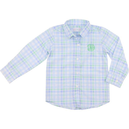 Blue Plaid Button Down Shirt