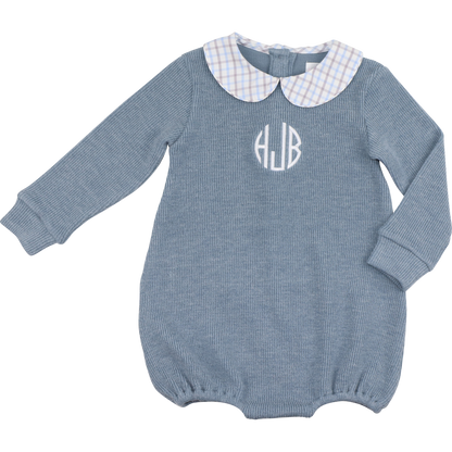 Blue Plaid Woven Sweater Bubble