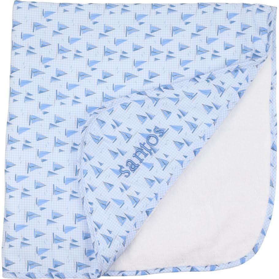 Blue Sailboat Hooded Towel