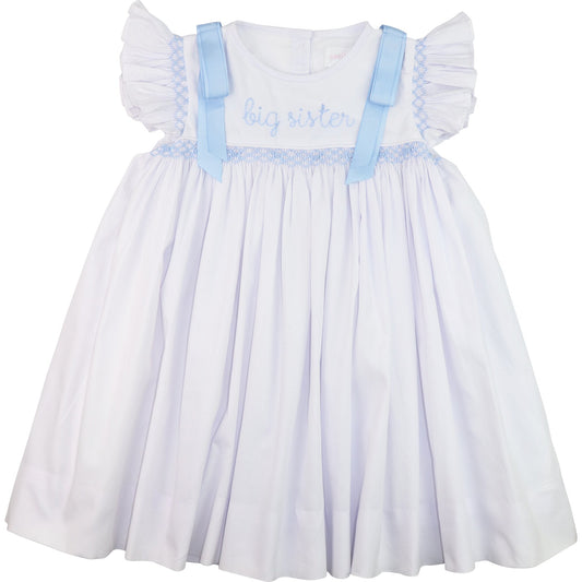 Blue Smocked Big Sister Dress