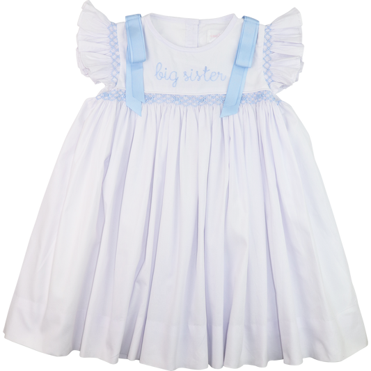 Blue Smocked Big Sister Dress
